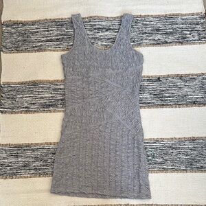 DO+BE Gray Ribbed Scoop Neck Mini Dress